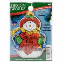 Design Works Plastic Canvas Ornament Kit 4 X3 -Snowman (14 Count)
