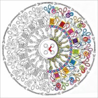 Design Works/Zenbroidery Stamped Embroidery Kit 12 X12 -Sewing Mandala