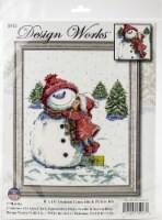 Design Works Counted Cross Stitch Kit 8 X10 -Red Hat Snowman (14 Count)