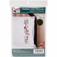 Tobin Stamped For Embroidery Pillowcase Pair 20 X30 -Christmas Candy