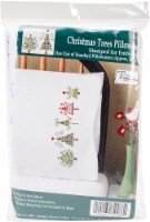 Tobin Stamped For Embroidery Pillowcase Pair 20 X30 -Christmas Trees