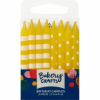 Bakery Crafts Yellow with Stripes & Polka Dots Birthday Candles Perspective: Main