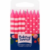 Bakery Crafts Pink with Stripes & Polka Dots Birthday Candles