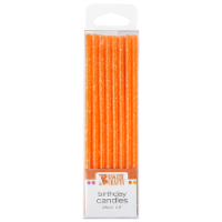 Bakery Crafts Orange Slim Glitter Birthday Candles
