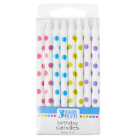 Bakery Crafts White with Polka Dots Birthday Candles