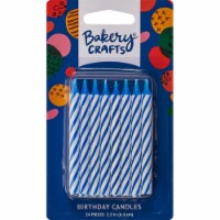 Bakery Crafts Blue Candy Striped Candles