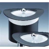 Kraftware 63375 Top Hats Black with White 3 Quart Ice Bucket with Band and Lucite Cover