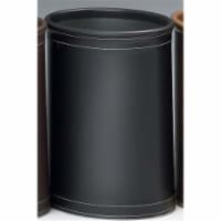 Kraftware 68774 Stitched Black Stitched Waste Basket with Silver Basket