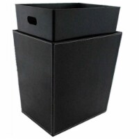Kraftware Corp 68775 Black Stitched With White Stitching Large Waste Basket