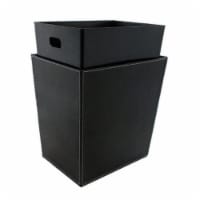 Kraftware Corp 68790 Black Stitched With White Stitching Recycling Waste Basket