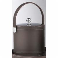 Kraftware 68873 Stitched Brown 3 Quart Stitched Ice Bucket with Stitched Handle