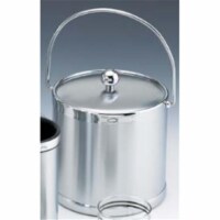 Kraftware 70492 Brushed Chrome 3 Quart Ice Bucket with Bale Handle and Metal Cover