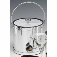 Kraftware 75864 Mylar Polished Chrome 3 Quart Ice Bucket with Bale Handle  Lucite Cover with