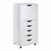 Winsome Halifax 5 Drawer Rolling Wood Storage and Organization Dresser, White