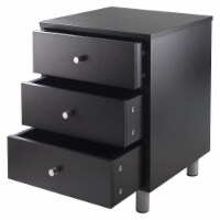 Winsome Daniel 22  x 16.61  x 15 3/4  Composite Wood Accent Table With 3 Drawers Black