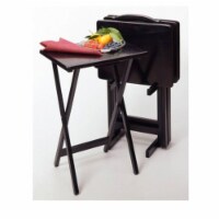 Winsome Black Beechwood 5 Piece TV Table with Stand