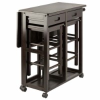 Winsome Suzanne 3 Piece Space Saver Foldable Kitchen Table and Stool Set Coffee 1 Piece QFC