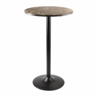 Winsome Cora 40.04  Faux Marble Bar Height Round Pub Table Black/Brown 76124