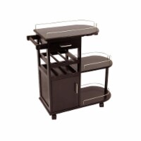 Winsome 35.9  x 35.4  x 15.39  Entertainment Cart With Glass Rack Cabinet Drawer Dark