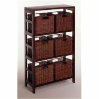 Winsome  Leo 7 Piece Shelf and Baskets - One Shelf  6 Small Baskets - Espresso