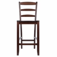 Winsome 24  Counter Ladder Back Stool in Antique Walnut (Set of 2)