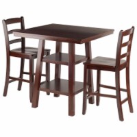 Winsome Orlando 3 Piece Square Counter Height Dining Set in Walnut