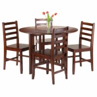 Winsome Alamo 5 Piece Round Drop Leaf Dining Set in Walnut