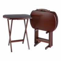 Winsome Corbett 5-Pc Oversize Snack Table Set Walnut Finish