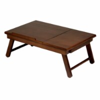 Winsome 94623 Alden Lap Desk Flip Top with Drawer Foldable Legs- Antique Walnut
