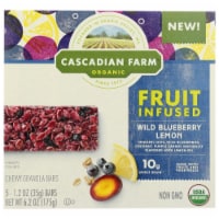 Cascadian Farm Organic Fruit Infused Wild Blueberry Lemon Chewy Granola Bars 5 Count