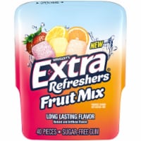 Extra Refreshers Fruit Mix Sugar Free Chewing Gum Bottle Perspective: Main