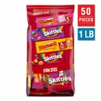 Skittles & Starburst Fun Size Chewy Candy Variety Bag Party Size Bulk Bag Perspective: Main