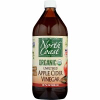 North Coast Organic Unfiltered Apple Cider Vinegar  - Case of 6 - 32 oz.
