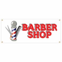 SignMission  18 x 48 in. Barber Shop Banner Sign