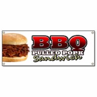 SignMission  18 x 48 in. BBQ Pulled Pork Sandwich Banner Sign
