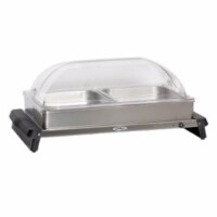 BroilKing NBS-2RT Professional Double Buffet Server with Stainless Base and Rolltop Lid