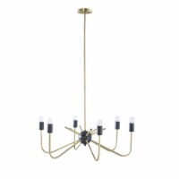Hampton Hill Chandeliers for Bedrooms, 6 Bulbs Candle - Antique Brass / Black
