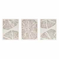 Madison Park Coastal Rice Paper Framed Shadow Box 3 Piece Set with Off White