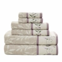 Madison Park Serene Cotton 6-Piece Towel Set with Purple Finish MP73-7906