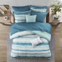 Madison Park Marina Comforter, Aqua - King/Cal King