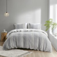 INK+IVY 100% Cotton Duvet All Season Comforter Cover Bedding Set, Gray - King/Cal King