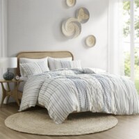 INK+IVY 100% Cotton Duvet All Season Comforter Cover Bedding Set, Navy - Full/Queen