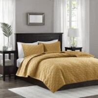 Madison Park Harper Quilt Set, Mustard - King/Cal King