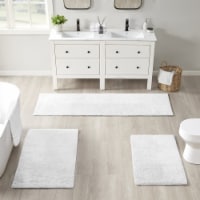 Beautyrest Plume Reversible Cotton Bathroom Rug, White - 21x34