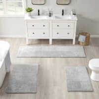 Beautyrest Plume Reversible Cotton Bathroom Rug, Grey - 24x72