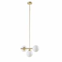INK+IVY Gold Chandelier with 3 Frosted Glass Globe Bulbs II151-0134