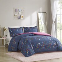Janie Rainbow Iridescent Metallic Dot Duvet Cover Set