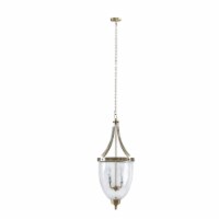 MARTHA STEWART Glass Bowl Shaped Chandelier with Anique Brass Finish MT151-0067