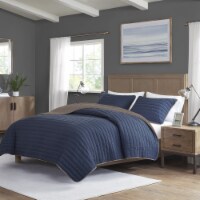 Franklin 3 Piece Crinkled Microfiber Quilt Set