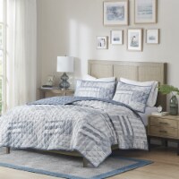 Graham 3 Piece Jacquard Patchwork Quilt Set